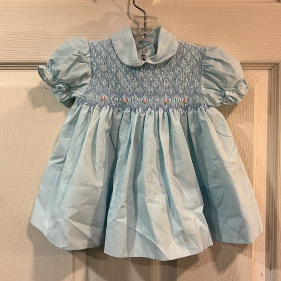 🐰 A Little Angel Vintage Smocked Hand Embroidered Baby Dress size 9m - Picture 1 of 7